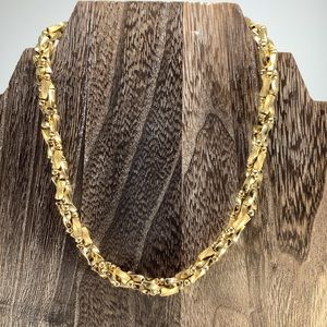 Stunning Signed Vintage NAPIER Twisted Gold-tone Choker Necklace